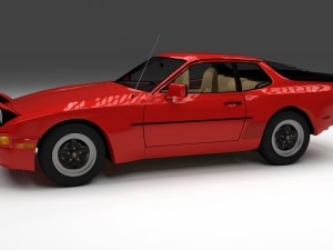early porsche 944 with interior 3D Модель