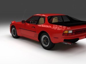 early porsche 944 with interior 3D Модель
