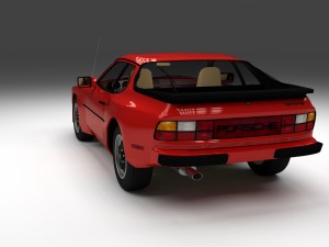early porsche 944 with interior 3D Модель