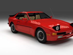 early porsche 944 with interior 3D Модель