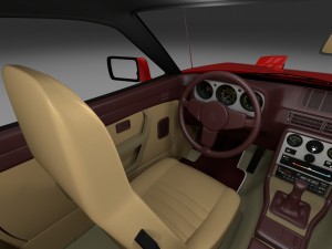 early porsche 944 with interior 3D Модель