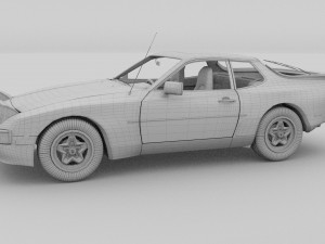 early porsche 944 with interior 3D Модель
