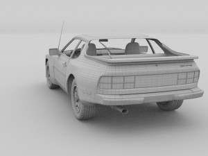 early porsche 944 with interior 3D Модель