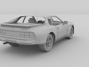 early porsche 944 with interior 3D Модель