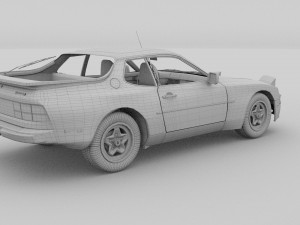 early porsche 944 with interior 3D Модель