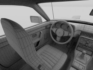 early porsche 944 with interior 3D Модель