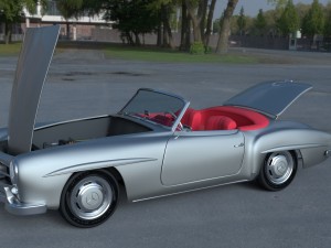 fully modeled w interior mercedes 190sl 3D-Modell