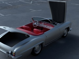 fully modeled w interior mercedes 190sl 3D-Modell