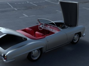 fully modeled w interior mercedes 190sl 3D-Modell
