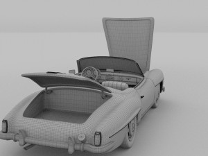 fully modeled w interior mercedes 190sl 3D-Modell