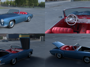 full w interior mercedes 190sl 3D Model