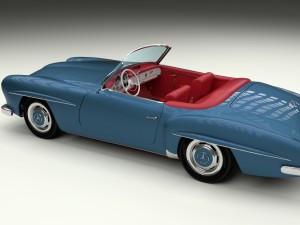 full w interior mercedes 190sl 3D Model