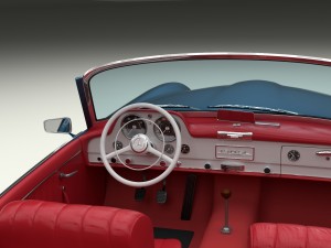 full w interior mercedes 190sl 3D Model