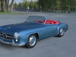 full w interior mercedes 190sl 3D Model