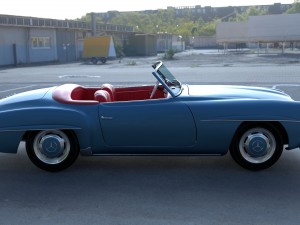 full w interior mercedes 190sl 3D Model