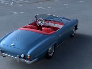 full w interior mercedes 190sl 3D Model