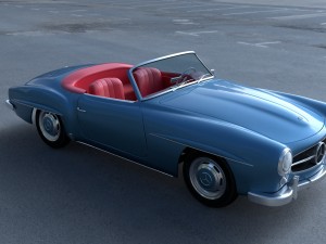 full w interior mercedes 190sl 3D Model