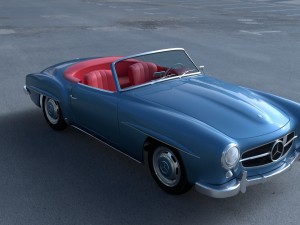 full w interior mercedes 190sl 3D Model