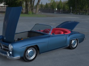 full w interior mercedes 190sl 3D Model