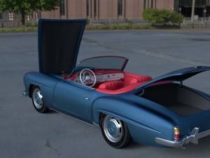 full w interior mercedes 190sl 3D Model