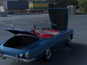 full w interior mercedes 190sl 3D Model