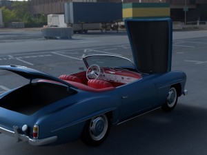 full w interior mercedes 190sl 3D Model