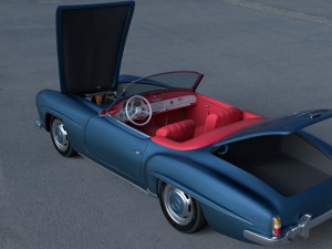 full w interior mercedes 190sl 3D Model