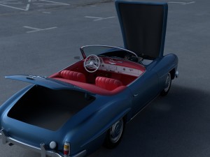 full w interior mercedes 190sl 3D Model