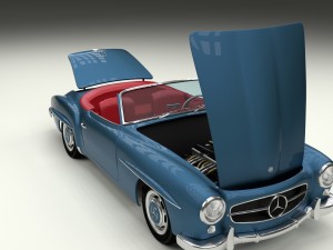 full w interior mercedes 190sl 3D Model