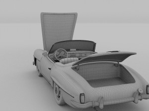 full w interior mercedes 190sl 3D Model
