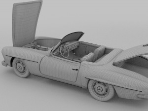 full w interior mercedes 190sl 3D Model