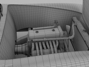 full w interior mercedes 190sl 3D Model