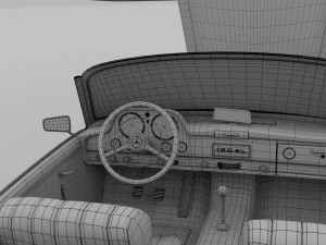 full w interior mercedes 190sl 3D Model