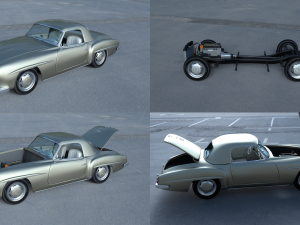 full w interior mercedes 190sl hard top 3D Model