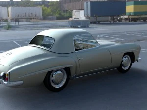 full w interior mercedes 190sl hard top 3D Model