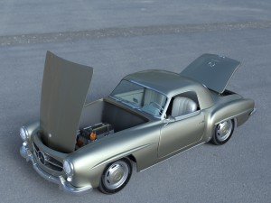 full w interior mercedes 190sl hard top Modelo 3D
