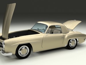 full w interior mercedes 190sl hard top Modelo 3D