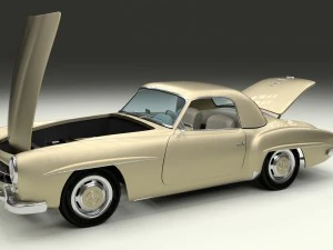 full w interior mercedes 190sl hard top 3D Model