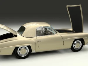 full w interior mercedes 190sl hard top 3D Model