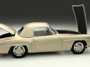 full w interior mercedes 190sl hard top Modelo 3D