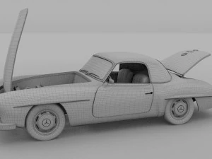 full w interior mercedes 190sl hard top 3D Model