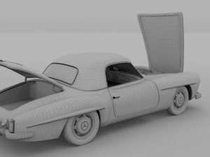 full w interior mercedes 190sl hard top 3D Model