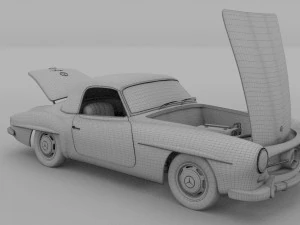 full w interior mercedes 190sl hard top 3D Model