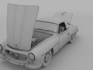 full w interior mercedes 190sl hard top 3D Model