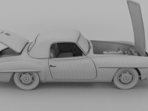 full w interior mercedes 190sl hard top Modelo 3D