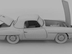full w interior mercedes 190sl hard top 3D Model