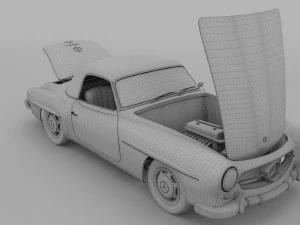 full w interior mercedes 190sl hard top 3D Model