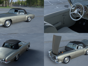 full w interior mercedes 190sl soft top 3D Model