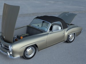 full w interior mercedes 190sl soft top Modelo 3D