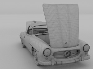 full w interior mercedes 190sl soft top Modelo 3D